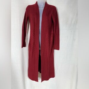 Cupio Women's Deep Red Long Cardigan Sweater